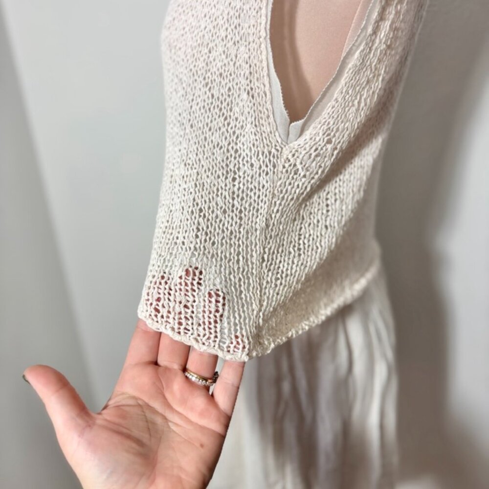 Mint Velvet Knit Open Back Cream Colored Top Blouse Size 12 - Picture 6 of 13